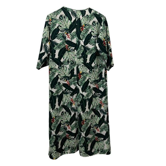 Rachel Zoe Swim Coverup Duster Green White Tropical Palm Print One Size - Picture 5 of 12